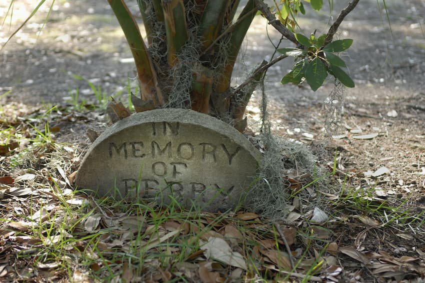 Pet burial headstone